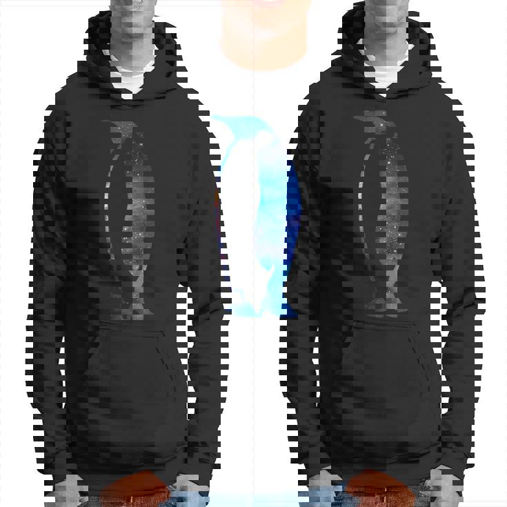 美的シルエット 星 宇宙 銀河 ペンギン パーカー