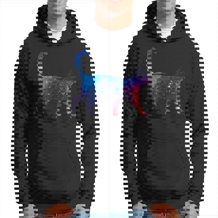 美的シルエット 星 宇宙 銀河 猫 パーカー