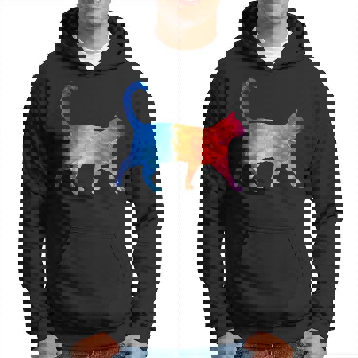 美的シルエット芸術的水彩猫 パーカー