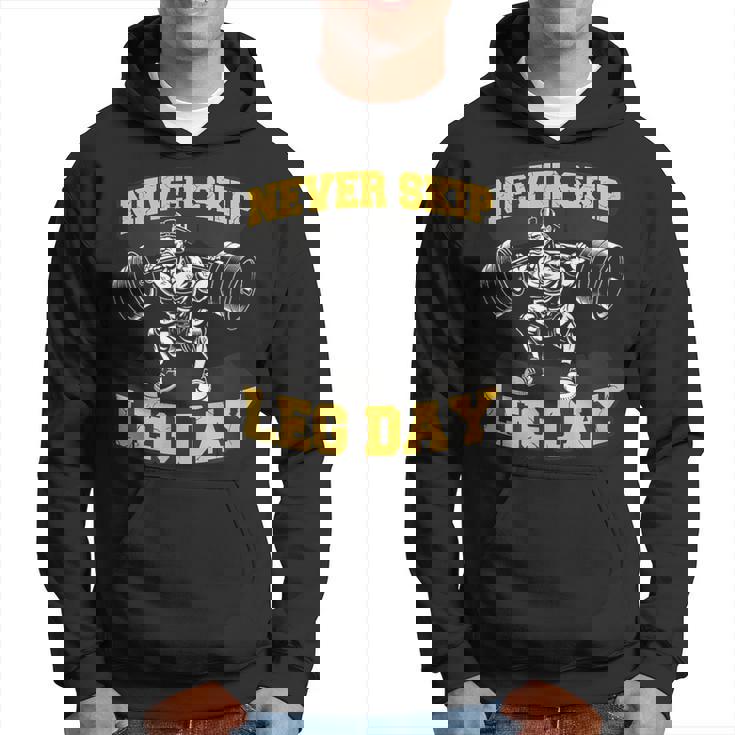 脚の日をスキップすることはありません 面白いワークアウト ジム メンズ ボディビル パーカー