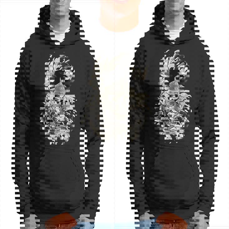 般若マスク 日本語 タトゥー フラッシュ パーカー