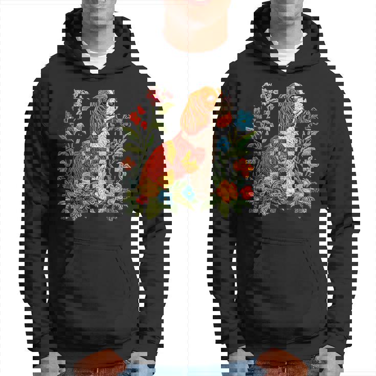 花柄 キャバリア王 チャールズ スパニエル キュート ママ 母の日 パーカー