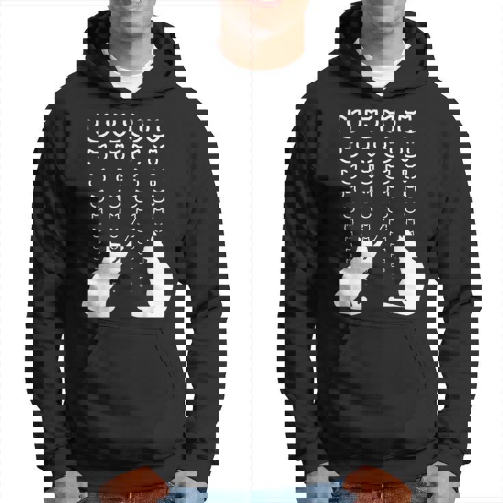 視力検査 猫の視力検査 おもしろ ネコ ねこ動物 シルエット モノトーン 白黒 黒猫 猫好き 猫の飼い主 パーカー