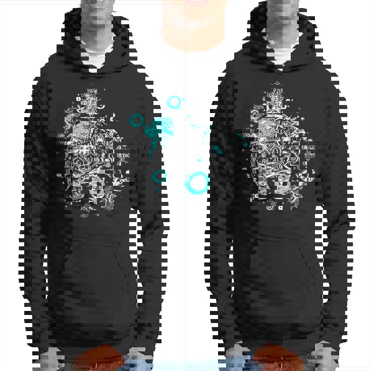 象のギフト タイアート 幸運のタイ ビンテージグラフィック パーカー