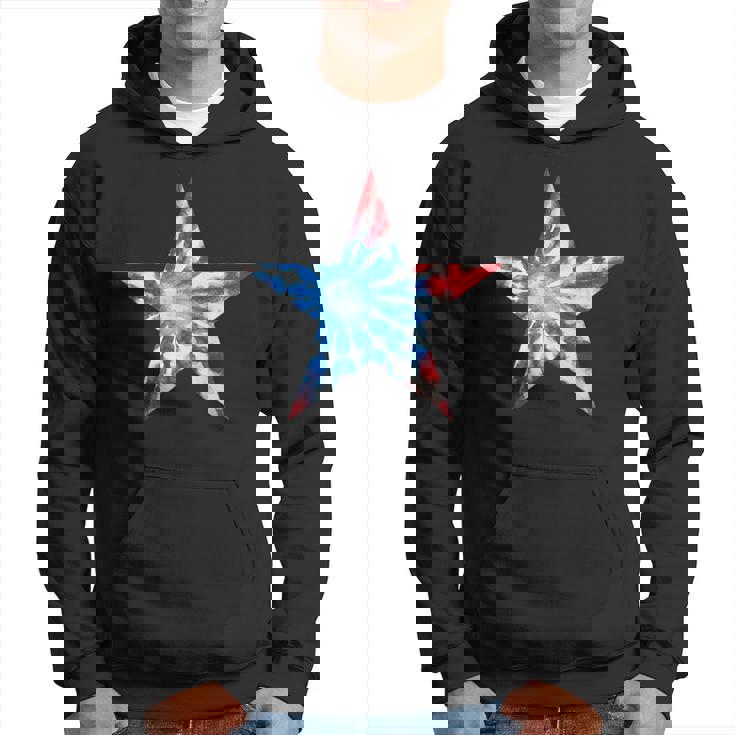 赤白と青 タイダイ 星 パーカー