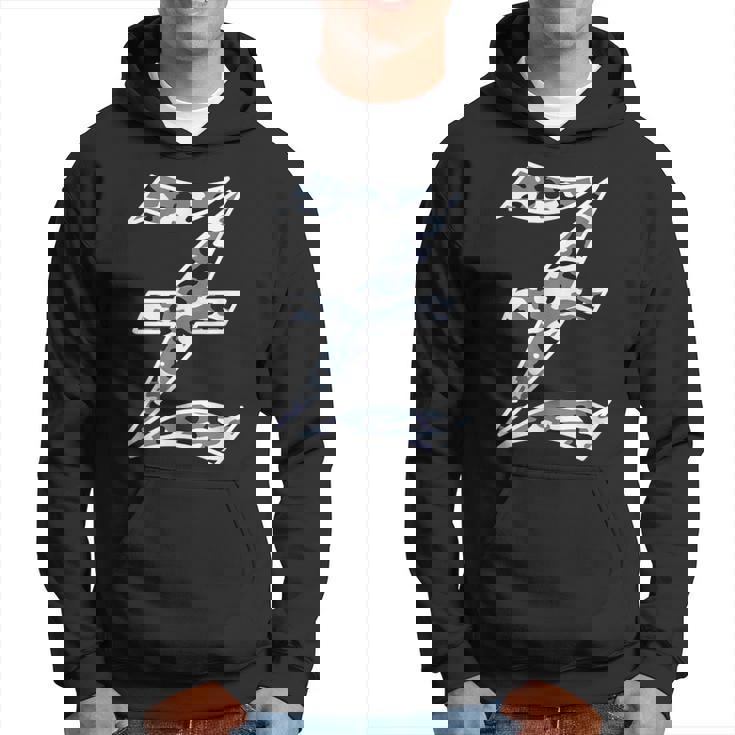 迷彩 アルファベット Z 古英語 大 カリグラフィー 文字 パーカー