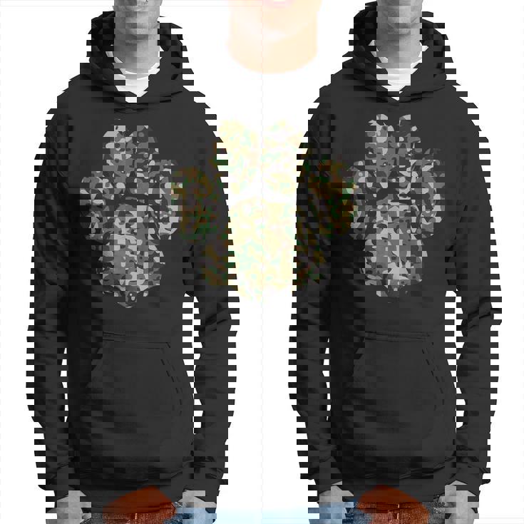 迷彩犬の足跡プリント アーミー犬 父親 パーカー