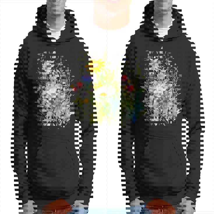 野生の花 ボタニカル 花 自然 ヴィンテージ フローラル グラフィック パーカー