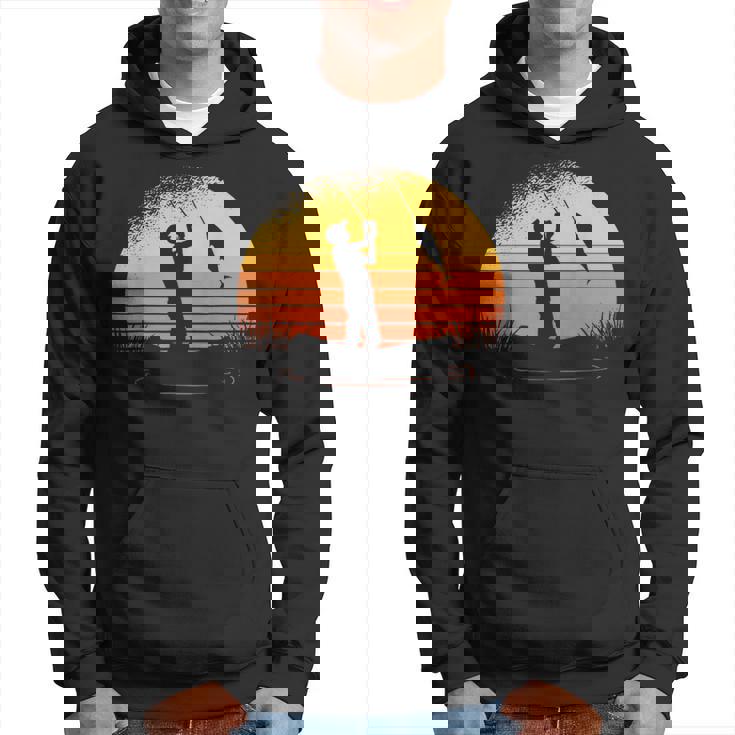 釣り人日没漁師釣り竿 パーカー