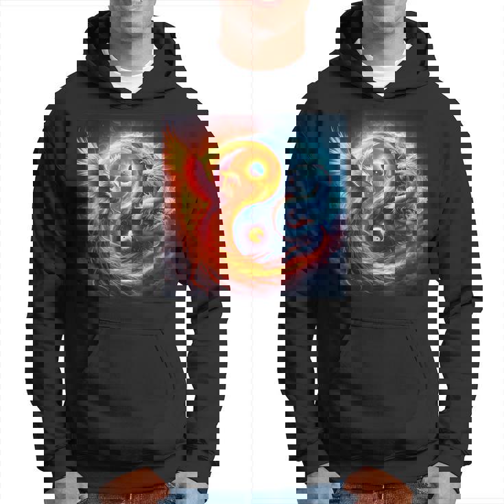 陰陽鳳凰と日本龍 パーカー