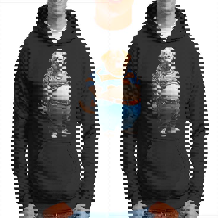 陽気なチャンキーラブラドールレトリバーtシャツ 太った犬愛好家向け パーカー