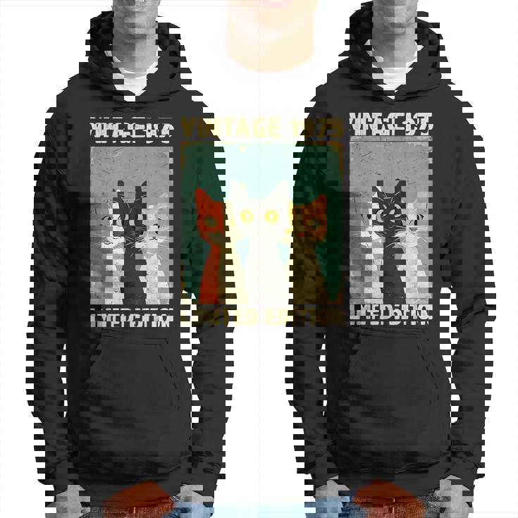 面白い 50歳 ギフト ヴィンテージ 1975 猫好き 50歳の誕生日 パーカー