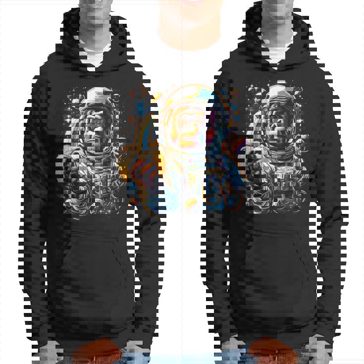 面白い サイケデリック 猿 宇宙飛行士 グラフィック メンズ パーカー