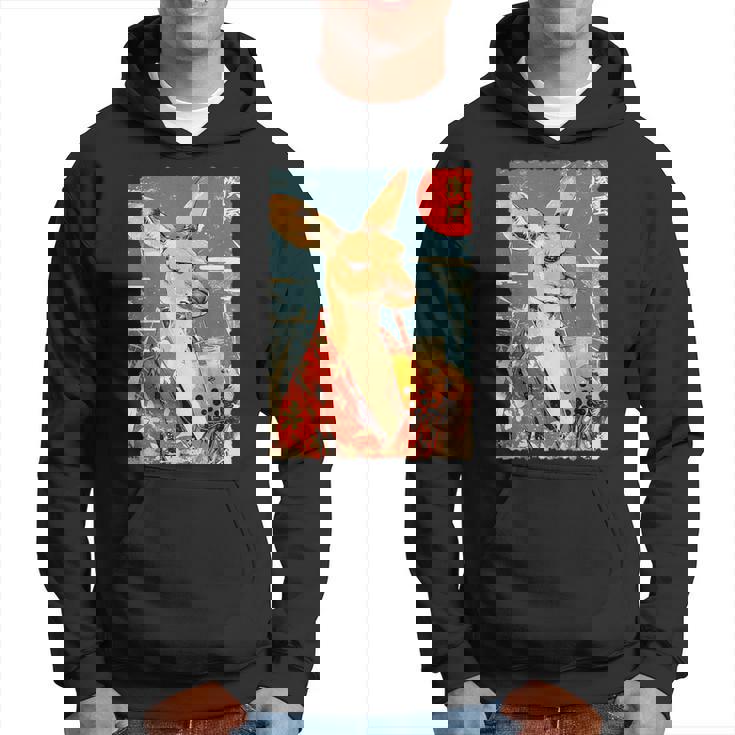 面白い バブル ボバ ティー かわいい 日本人 かわいい アニメ カンガルー。 パーカー