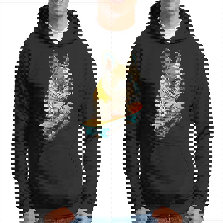 面白い フレンチブルドッグ スケートボード スケーター 犬 イングリッシュドッグ パーカー