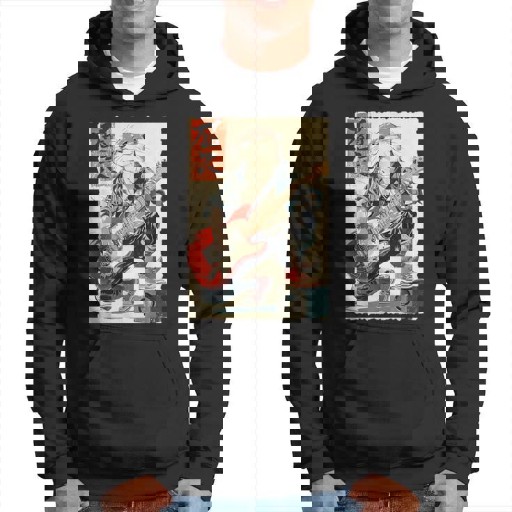 面白い 漫画 アニメ 日本美術 カワウソ ギターを弾く ロック パーカー