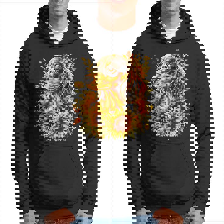 面白いtシャツ ダックスフンド ひまわり わんこ メンズ グッズ かわいい おもしろ 面白い 服 ネタ パーカー