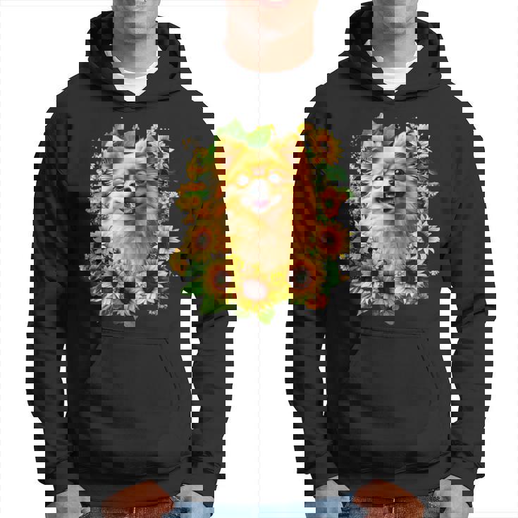 面白いtシャツ ポメラニアン ひまわり わんこ メンズ 犬好き グッズ かわいい おもしろ 面白い 服 ネタ パーカー