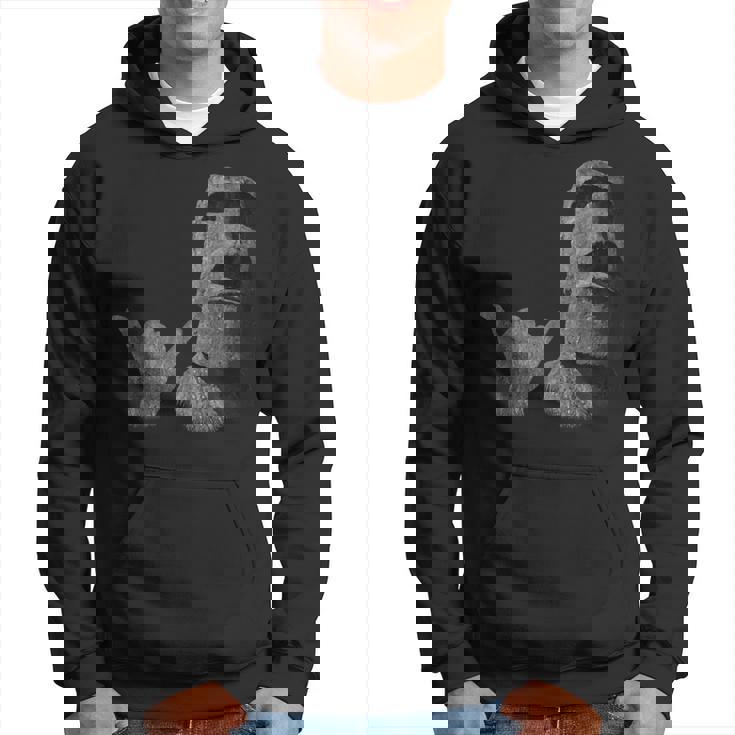 面白いイースター島のラパヌイのモアイ像 サーファーのシャカのサイン パーカー