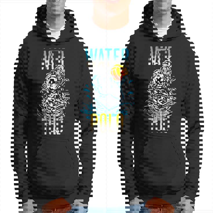 面白いスケルトン水球スポーツファン漫画スタイル パーカー