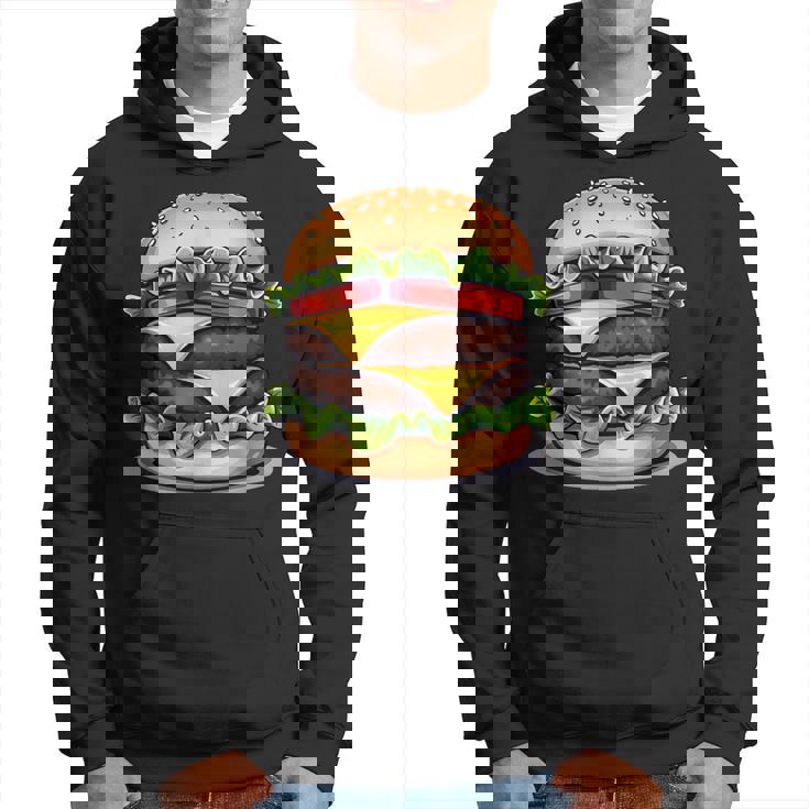 面白いチーズバーガーハンバーガーデザイン キッズ 男女兼用 パーカー