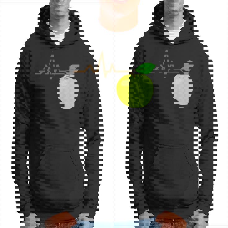 面白いハートビートekgアップルフルーツフルーツアップルギフト パーカー