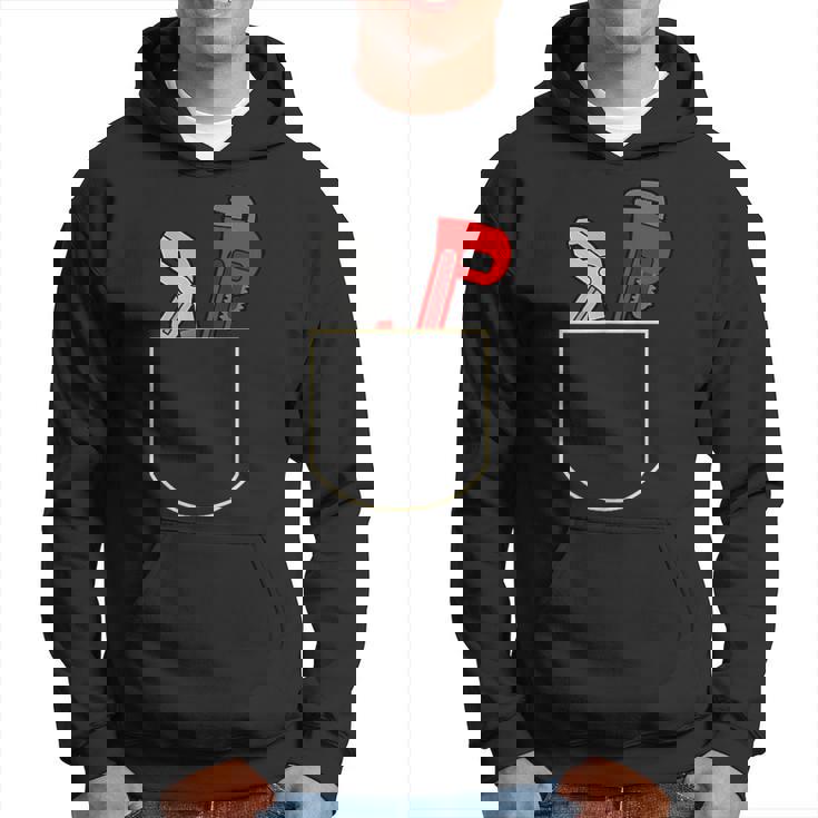 面白いパイプレンチ ポケット入り ギフト 配管工ポケット パーカー