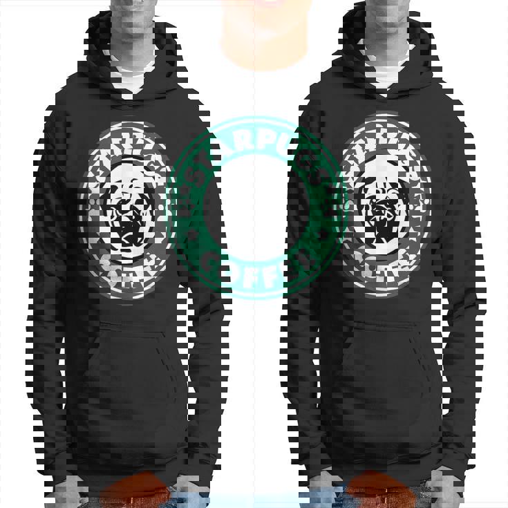 面白いパグ&コーヒー パーカー