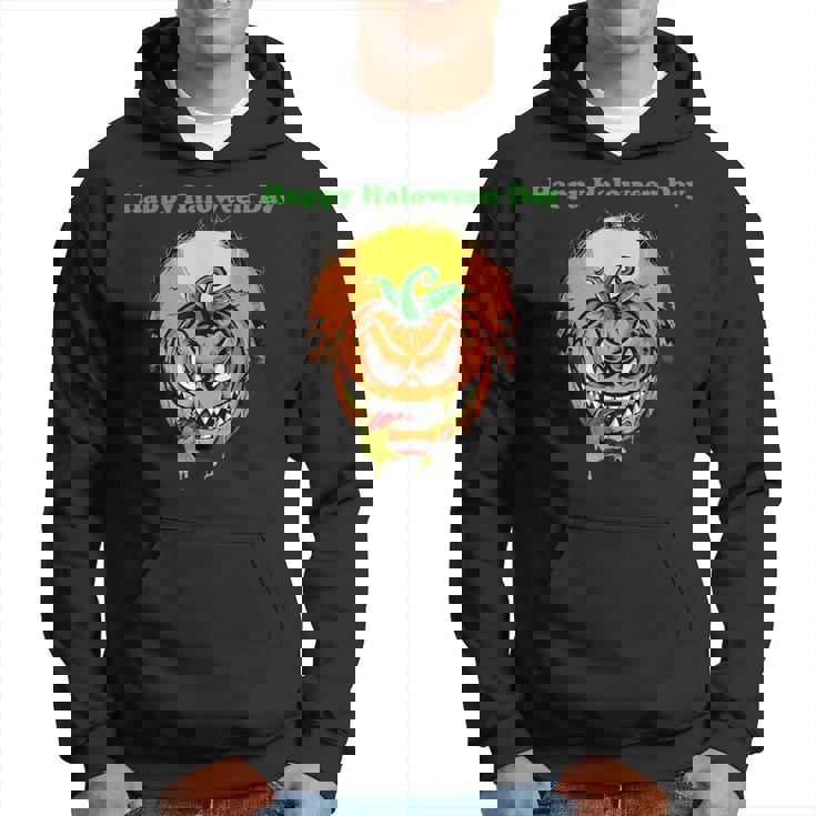 面白いパンプキン&ムーン ハッピーハロウィンデー パーカー