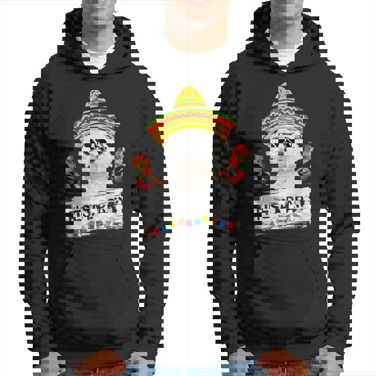 面白いパーティー かわいいビション・フリーゼ ソンブレロ サングラス パーカー