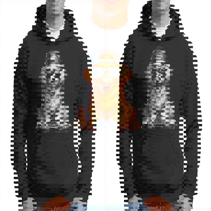 面白いビデオゲーム グラフィック イエロー ラブラドール犬 遊ぶゲーム パーカー