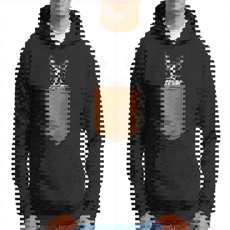 面白いボストンテリア 犬のポケットデザイン ボストンテリア愛好家 パーカー