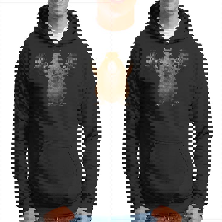 面白い動物 カピバラ げっ歯類 ウエイトリフティング フィットネスジム パーカー