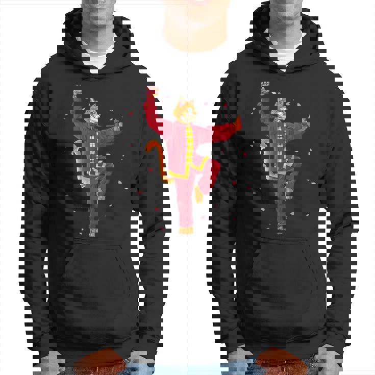 面白い太極拳 猫 武道 ヨガ 瞑想 パーカー