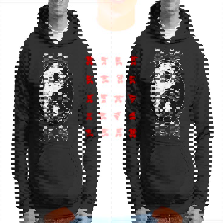 面白い太極拳猫が陰陽のデザインを動かす パーカー