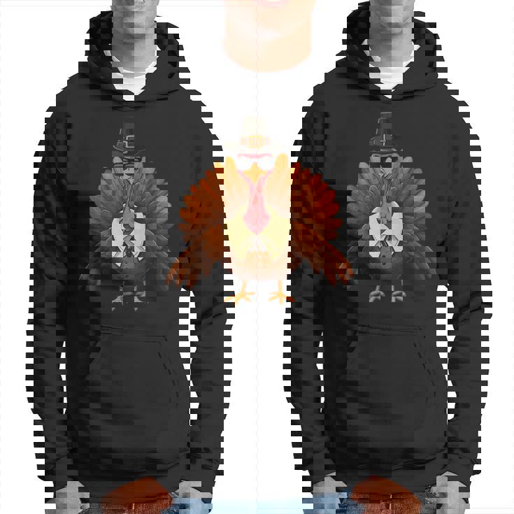 面白い感謝祭の七面鳥とサングラス皮肉なディナー パーカー