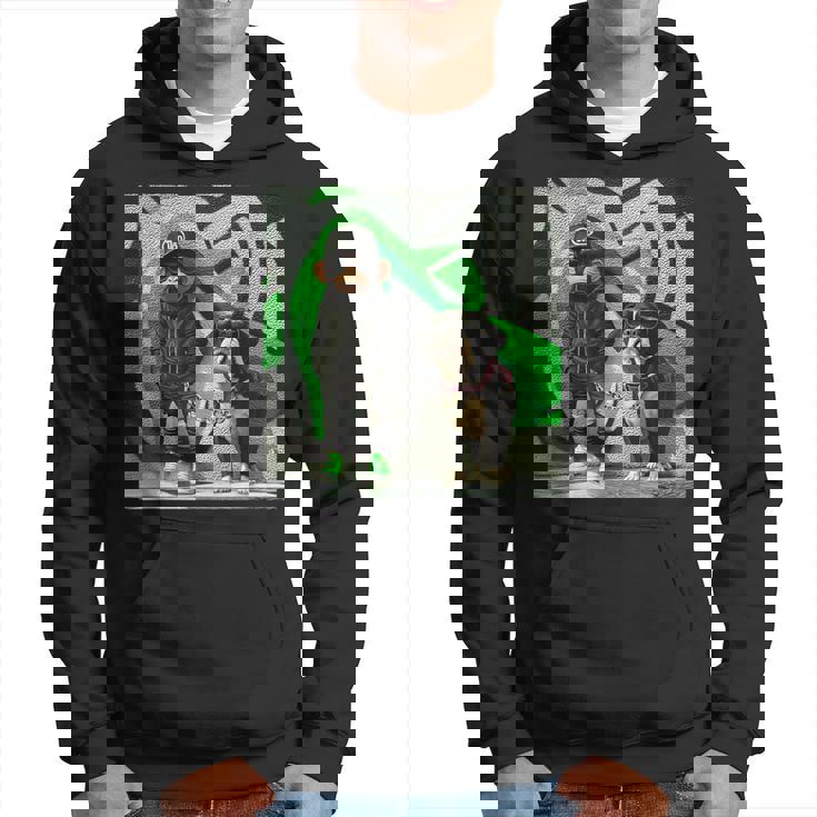 面白い猿と犬のグラフィックストリートウェアクールなデザイン 男性用 パーカー