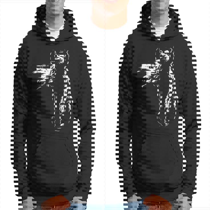 馬好きのためのエレガントな馬のシルエットのグラフィックアートデザイン。 パーカー