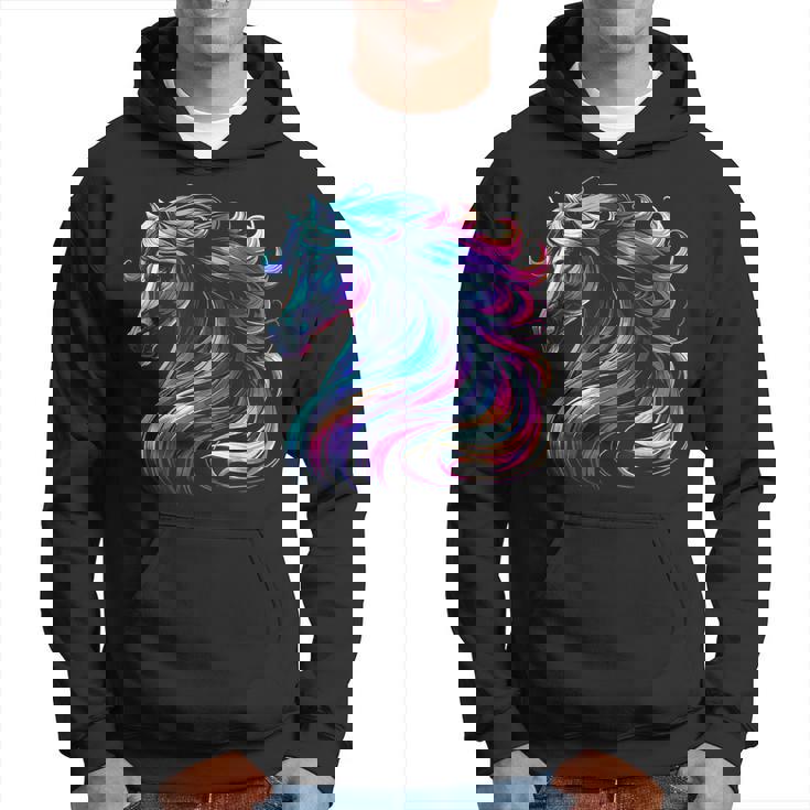 馬愛好家のための鮮やかな馬のファンタジー パーカー