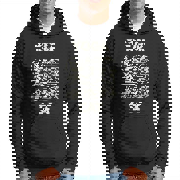 魅力的な禅猫のポーズ 気まぐれな猫ヨガ パーカー