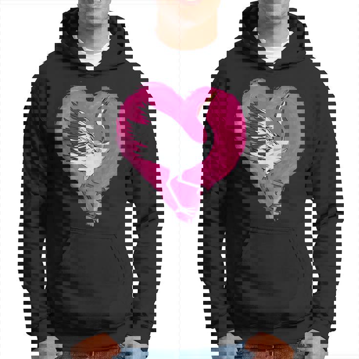 鶴 ハートデザインラブ 鶴 恋人 鶴 パーカー