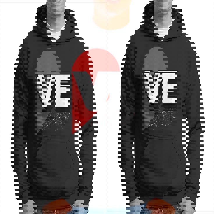 ２人で着るとハートが出来る Loveの文字になる 「Ve」カップル 恋人 パーカー