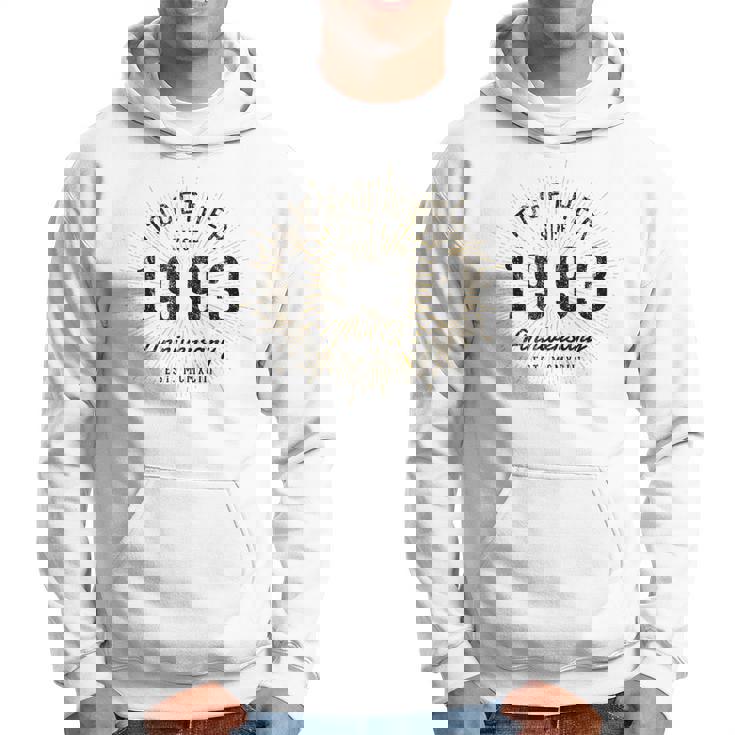 1993年から一緒にいるカップルの記念日のデザイン パーカー