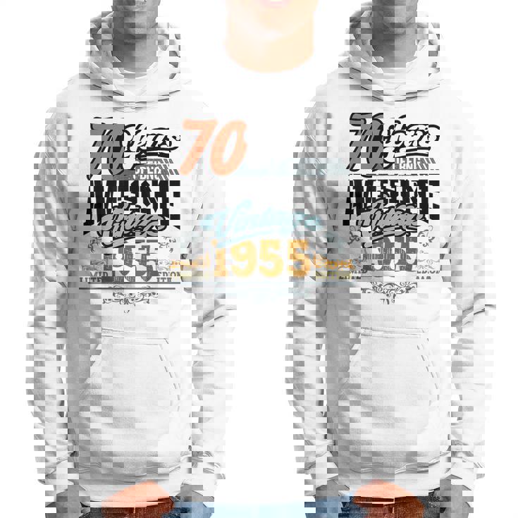 70歳の誕生日 ヴィンテージ 1955 70 Years Of Being Awesome レトロ パーカー