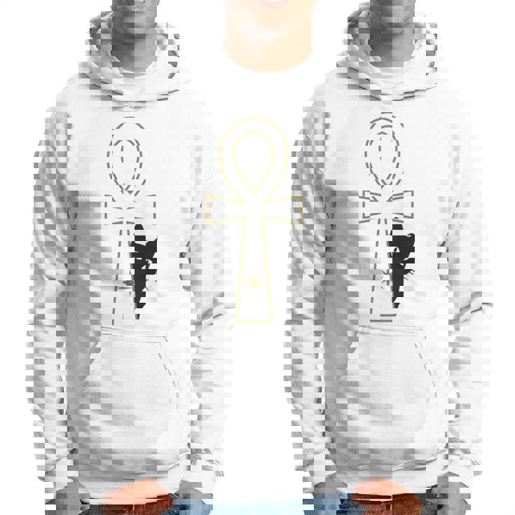 Ankh & Cat デザイン – スピリチュアル瞑想アート パーカー