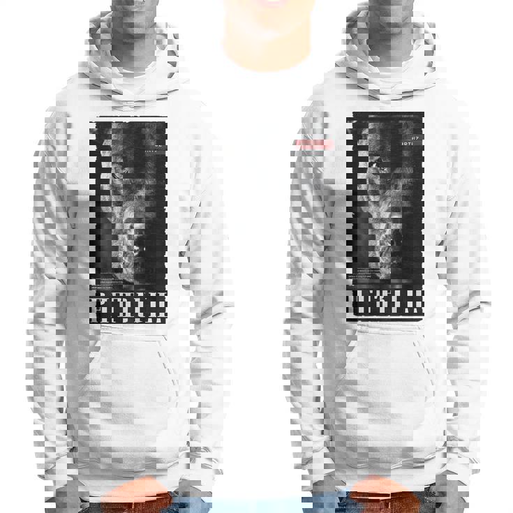 Backprint 野生の犬ピットブルテリアのポートレートブルドッグのバックプリントピットブル パーカー