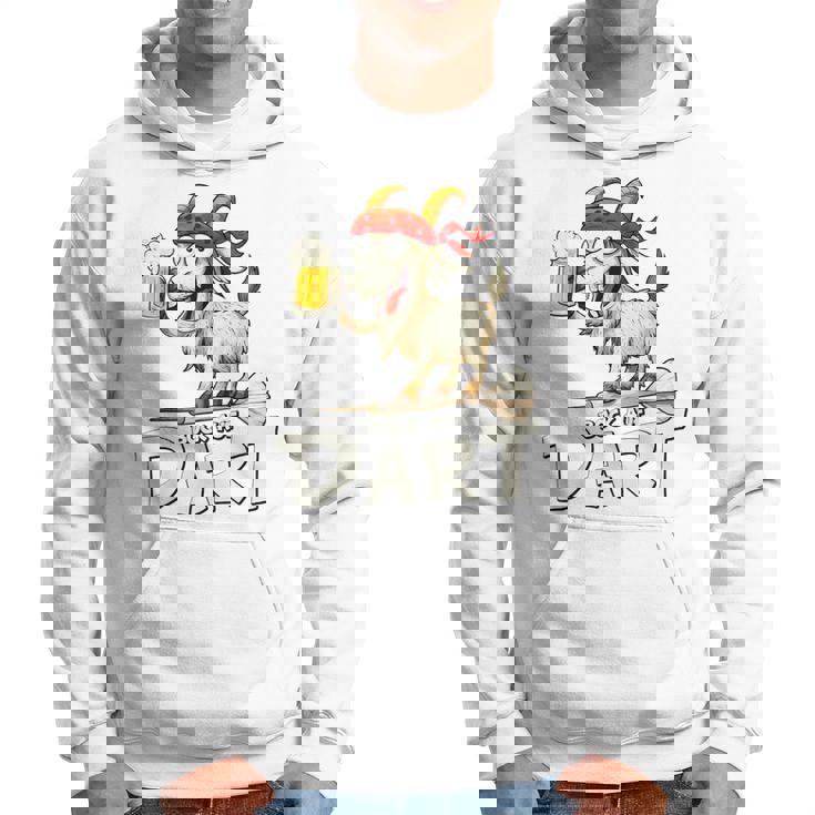 Bock Auf Dart ヤギとビールジョッキ 面白いダーツプレーヤー パーカー