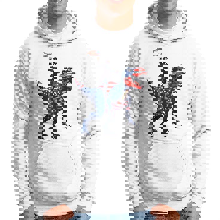 Dino Abraham Lincoln 4Th Of July Boys American Flag パーカー