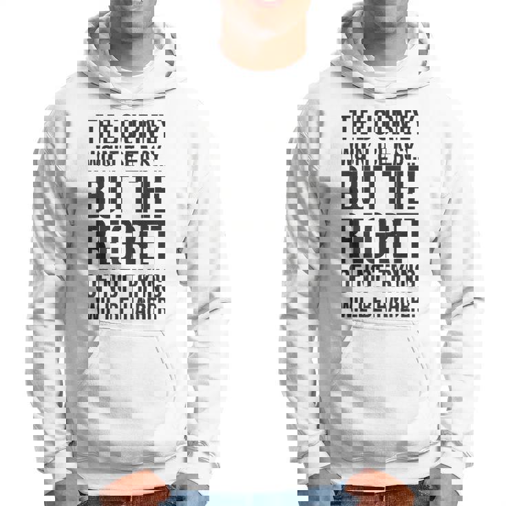 Easy Journeys Regret ジム、ハッスル、成功、モチベーションアップ パーカー