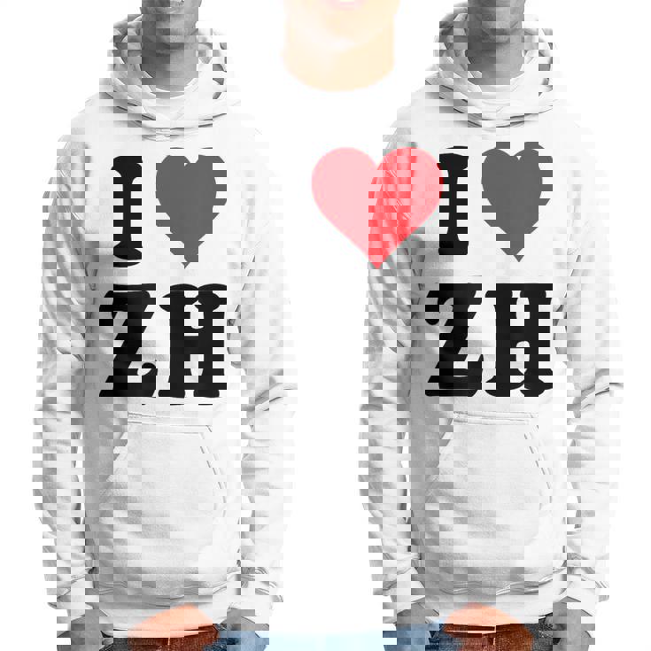 I Heart Zh Initials I Love ZH First And Last Name Z H パーカー